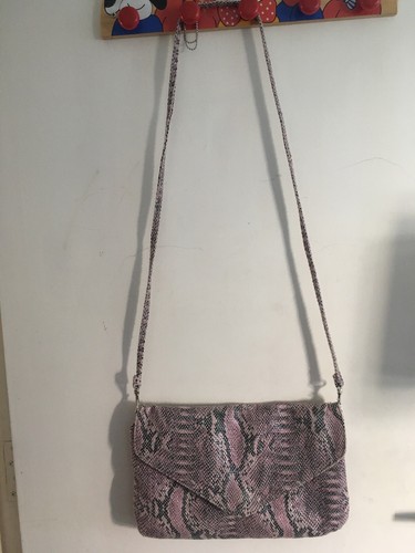 Topshop pink snake skin clutch - pink,
