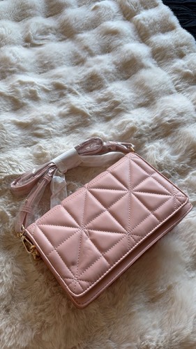 Pink quilted faux leather - pink,
