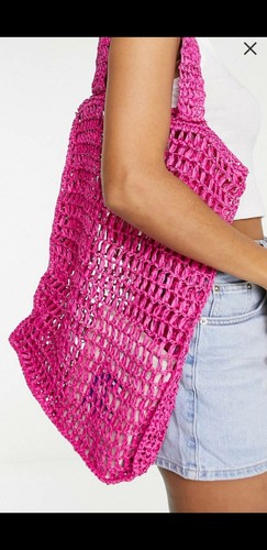 Bnwt topshop pink crochet tote - topshop,
