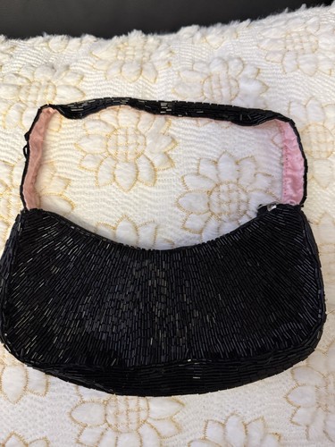 Topshop black beaded crescent - black,