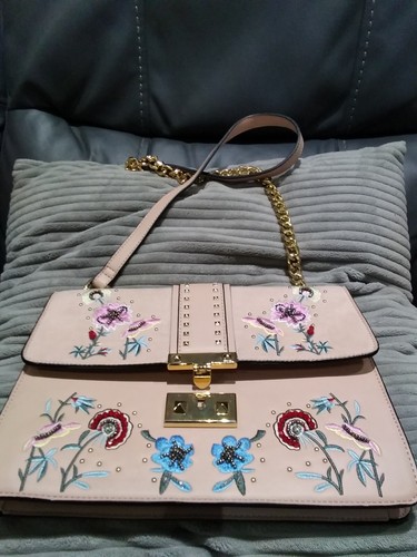 Topshop pink flowered bag used - flowered,