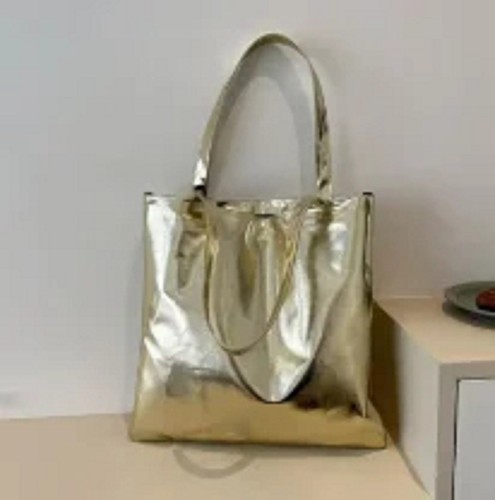 Glossy leather tote bag for - pu,